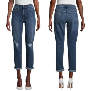 NWOT Joe's Jeans Niki Distressed Straight Leg Denim Jeans Womens 31 Blue Stretch